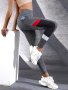 Contrast Color Slimming Yoga Leggings High Waist Butt Lifting Breathable Yoga Pants Women's Activewear Wide Waistband