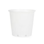 Orchid Plastic Pot Clear Large 18CM. - Large 18CM Top Dia 14CM Bottom Dia 17CM Height 2400ML Single 1PC . Slotted Holes On The
