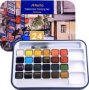 Watercolor Paint Set In Tin Case - Professional 24 Colour