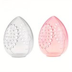 Egg Shape Box Cosmetic Puff Holder Stand Makeup Sponge Box Plastic Portable Breathable Empty Storage Display Organizer Rack