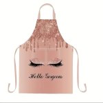Gorgeous Unicorn Eyelash Apron 1-PIECE Polyester Non-woven Fabric Waterproof And Durable Kitchen Cooking Apron With Adjustable S