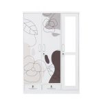 3 Door Metal Wardrobe With Mirror MWMET3