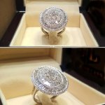 Luxury Creative Men's Ring White Round Synthetic Zircon Ring Romantic Engagement Wedding Ring Anniversary Party Ring Jewelry