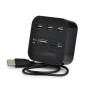 All-in-one USB 2.0 Hub Card Reader Cable Splitter Adapter Black