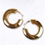 Bold Round Hoop Earrings - Gold Free