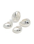 Silver Plated Bubble Huggie Earrings 2-PACK