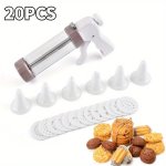 20PCS Cake & Cookie Decorating Kit - Stainless Steel Icing Tips Pastry Syringes And Mold Set For Diy Baking And Dessert Decorati