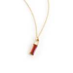 Vertically Set Feldspar Baguette Pendant - 50CM