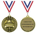 Express Medals Personalized Honor Roll Gold Medal With Red White & Blue Neck Ribbon Award Trophy WAM9 1