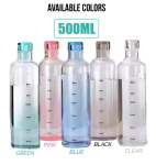 Zs - 500ML Stylish Glass Bottle - Pink