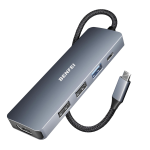 Usb-c 5-IN-1 Compact Docking Station With 1X HDMI 4K@30HZ 1X Usb-a 3.2 10GBPS 2X USB2.0 480MBPS And Usb-c 100W Max Power - Grey