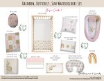 Cot Duvet Bedding Rainbow Butterfly Sun Watercolour Set