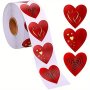 500PCS Heart Stickers - Valentine's Day Theme For Envelope Cards Self-adhesive Love Thermal Label Stickers Red Heart Gift Display Small Business Supplies