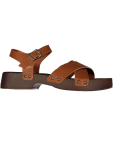 Tan Woven Strap Platform Sandals - 7 Brown