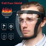 1PC Full Face Protective Mask - Transparent Durable Plastic For Outdoor & Kitchen Use Secure Closure