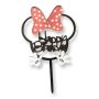 Minnie Mouse Happy Birthday Cake Topper With Red Bow