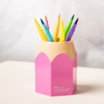 Deli Pen Holder 87X76X104 E9145 Pink