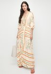 Edit Printed Kaftan Maxi Dress With Ties - Engineered Botanical Floral