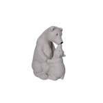 Polar Bear With Cub Standing - Kissing Cub 15.2X9X8.2CM