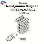 50PCS 8X2 Neodymium Magnet 8MM X 2MM N50 Ndfeb Round Super Powerful Strong Permanent Magnetic Disc