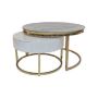 Modern Nesting Round End Coffee Table And Table With Drawer