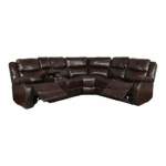 Smte-l Shape Leather Recliner SET-9824CR Brown With Keychain