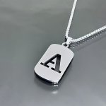 Letter Square Tag Necklace Women's Pendant Necklace Party Jewelry Gifts