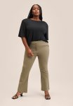 Flare Crop Trousers - Beige khaki