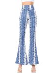 Yvette Bell Bottom Pants For Woman Lace High Waisted Flare Leggings Pants Black Sexy Disco 70S
