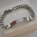 EJ98 - CBA101354 - Men's Personalized Medical Alert Bracelet Titanium Steel