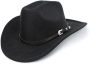 Western Cowboy Hat For Men Women Classic Roll Up Fedora Hat With Buckle Belt Size:s-m