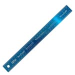 Cork Back Stainless Steel Ruler 30CM Blue