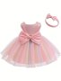 Make Her Feel Like A Princess: Adorable Toddler Gala Dress With Big Bow And Colorful Mesh Back