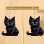 Elegant Black Cat Acrylic Earrings - Y2K Inspired Cute Cartoon Design Charm Dangle Drop Earrings For Women Unique Fashion Jewelry For Halloween Christmas Valentine's