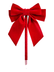 Christmas Red Bow Decoration - None Red