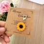 Chic Sunflower Keychain With Gift Card - Resin Lobster Clasp Perfect For Back To School & Everyday Fashion