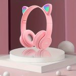 Cute Headset Gaming Running Earbuds Wireless Over Ear Hook Headphone Ear Muffs.light Emitting Wireless Headphones Colorful LED L