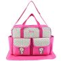 Large-capacity Waterproof Baby Diaper Bag Set - Rose Red