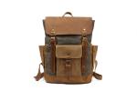 Leather Canvas Portable Waterproof Backpack