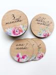 Monthly Milestone Plaques - Floral - Standard Plus I Am "name Of Baby" And Baby Stats