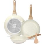 Eslite Life Nonstick Ceramic Frying Pans Skillets Set Non-toxic Egg Omelette Kitchen Cooking Pans Compatible With All Stovetops