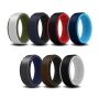 1PC Men's Fashion Two-color Band Silicone Ring Suitable For Outdoor Activities And Weddings 8MM Width 2MM Thickness