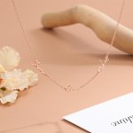 CNE107527RG - Rose Gold Plated Sterling Silver Personalized Three Name Letter Necklace