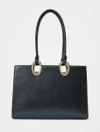 Sammi Oval Hardware Shoulder Tote Bag - 0 Black