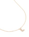 Kids Gold Cubic Zirconia Letter L Necklace