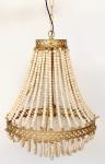 Metal Gold & White Beaded Chandelier – 67X46CM