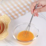 Effortless Mixing Stainless Steel Whisk - Durable Handheld Blender & Beater For Baking Stirring Whisking - Versatile Kitchen Too