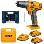 Ingco - Li-ion Cordless Drill With 83-PIECE X-blue Line Titanium Set