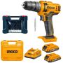 Ingco - Li-ion Cordless Drill With 83-PIECE X-blue Line Titanium Set