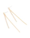 Goldair Gold Diamante Cup Chain & Light Pink Stone Chip Drop Earrings